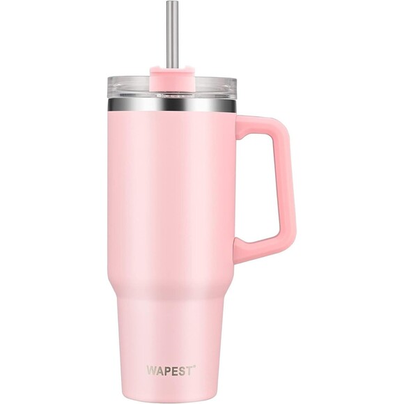 40 oz Tumbler with Handle and Straw Insulated Travel Coffee Mug Reusable Water - Picture 1 of 10